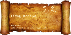 Tichy Karina névjegykártya